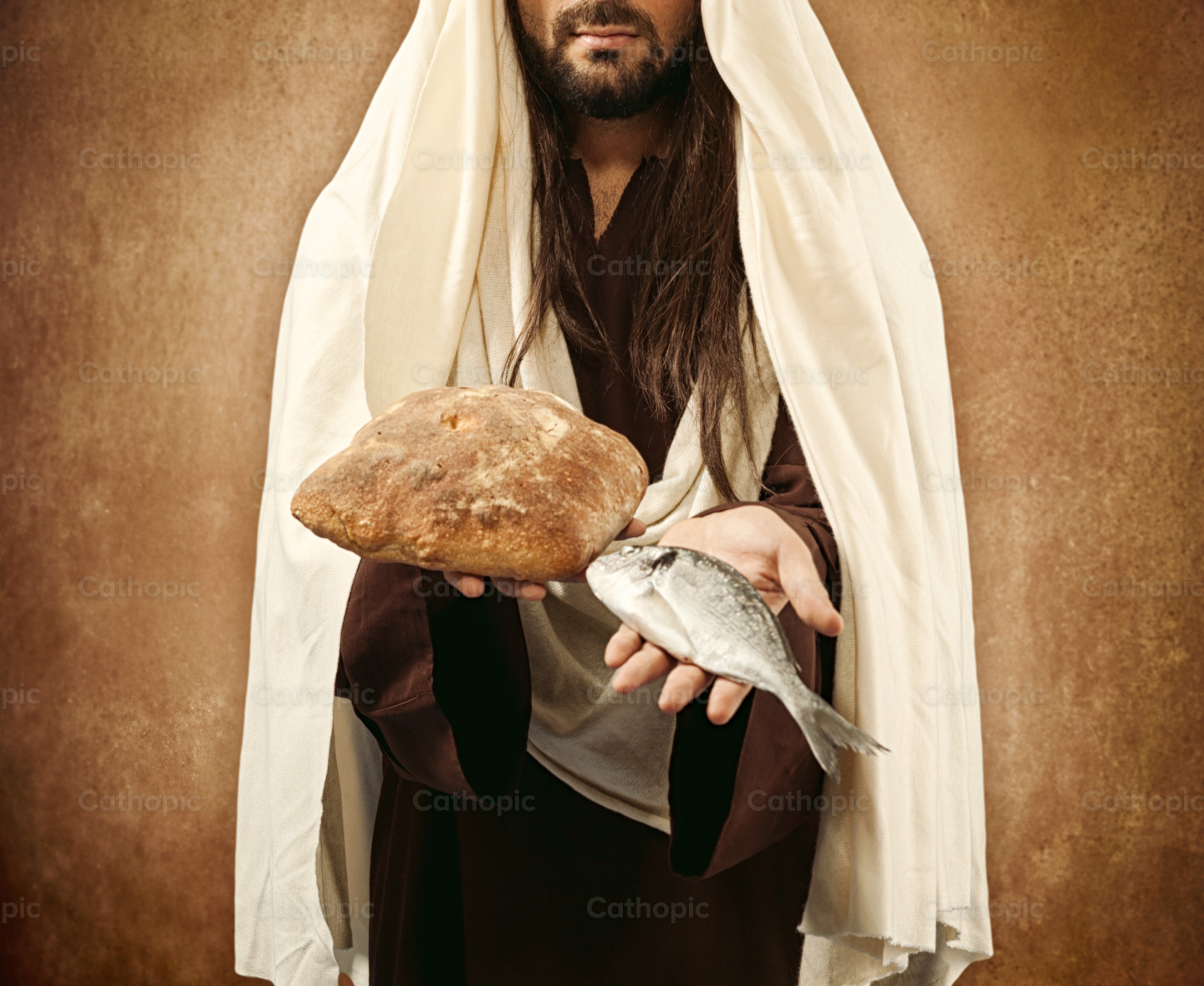 Jesus Sharing Bread And Fish
