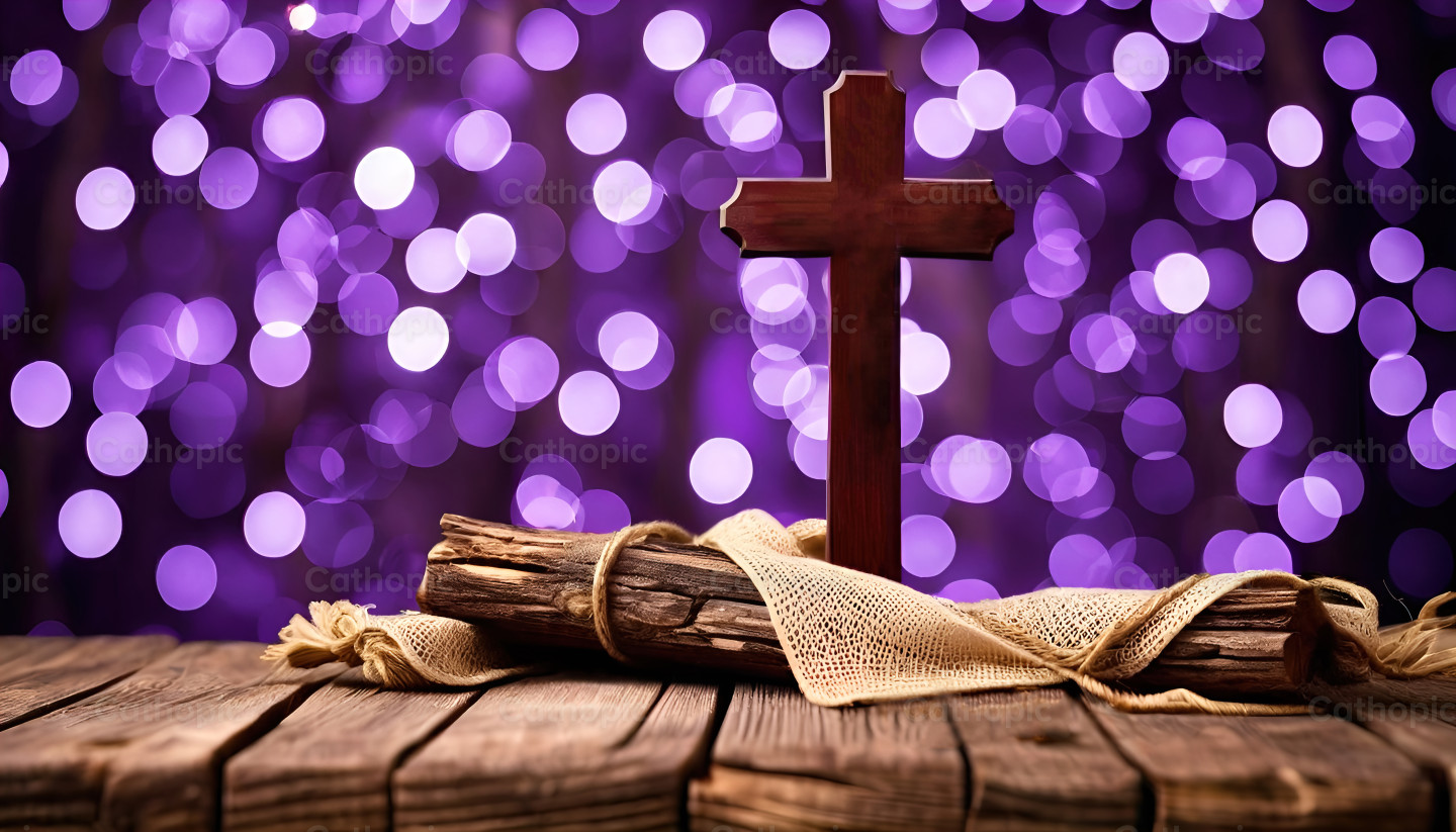 Purple Lenten Reflection: Illuminated Cross | Cathopic