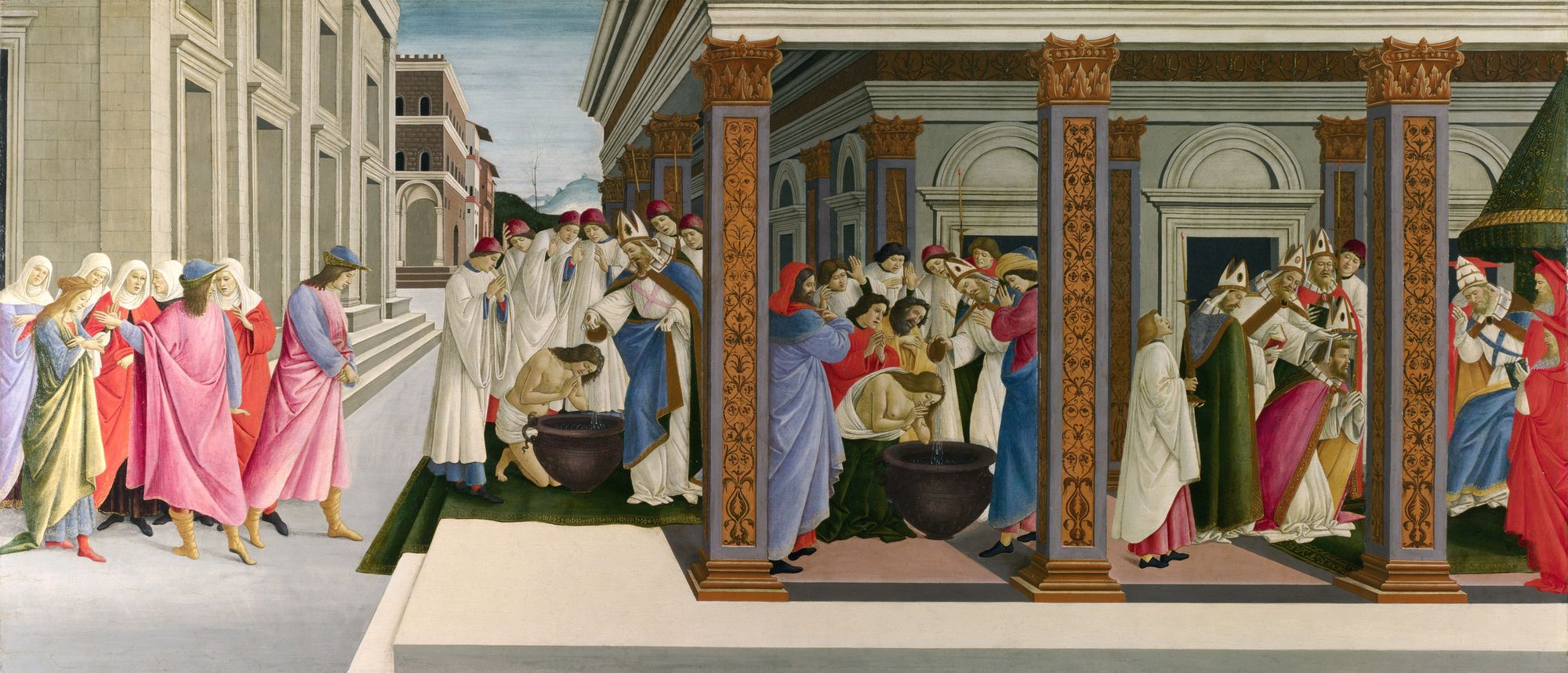 Botticelli's Baptism of Cenobius and his appointment as Bishop