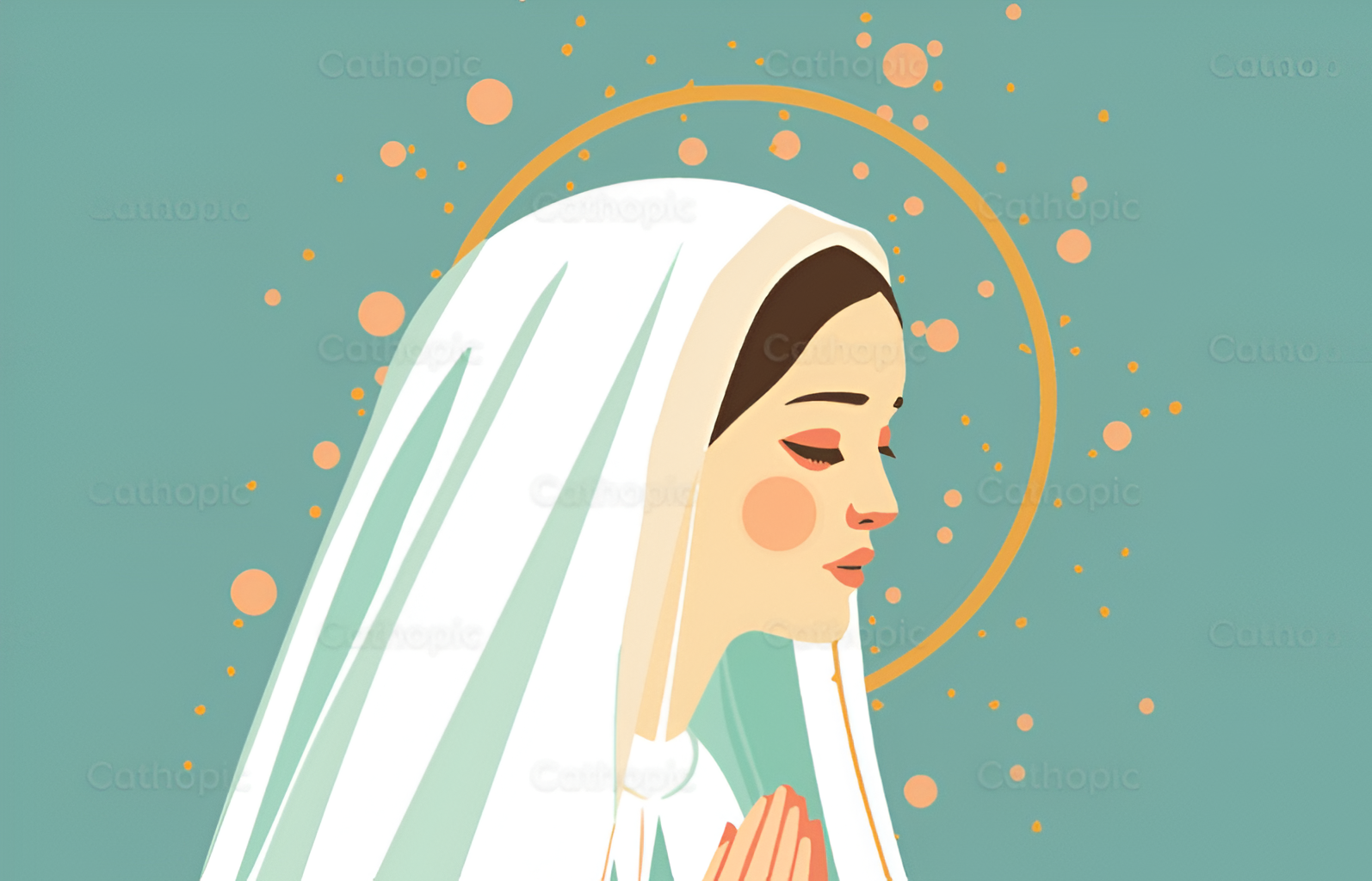 Beautiful illustration of Virgin Mary