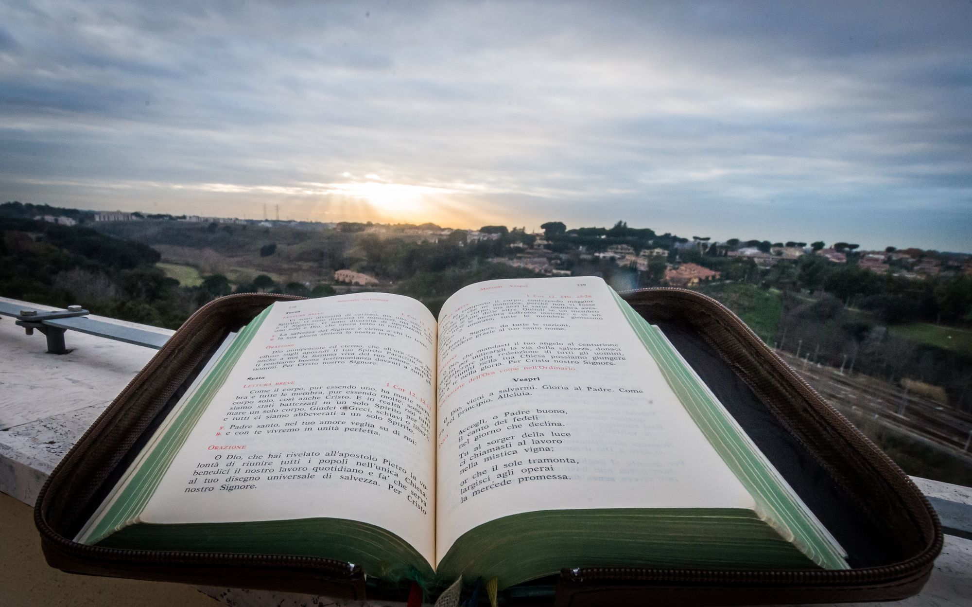 Photo of Bible and the skyline