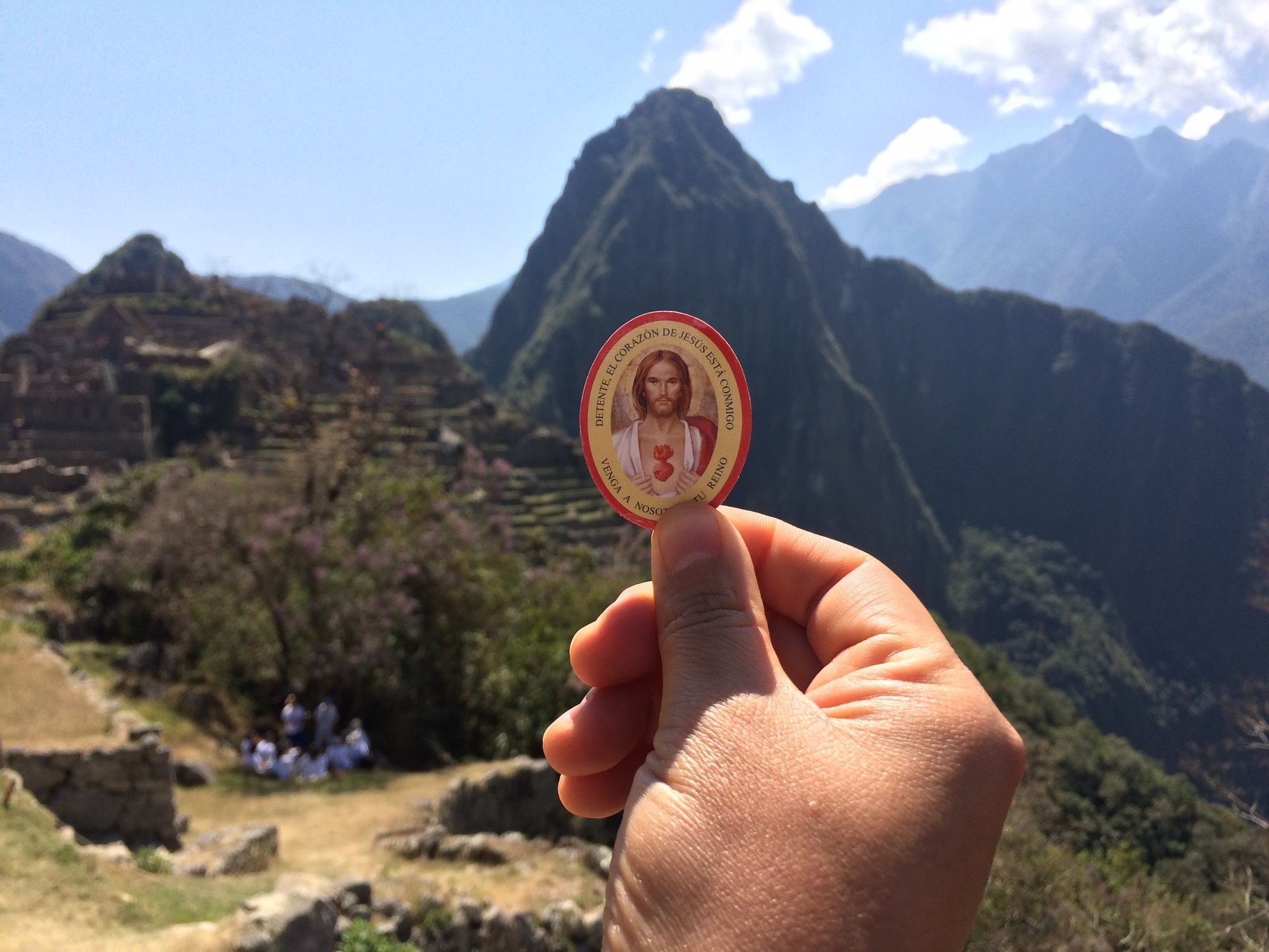 Jesus' Sacred Heart in Machu Picchu site.