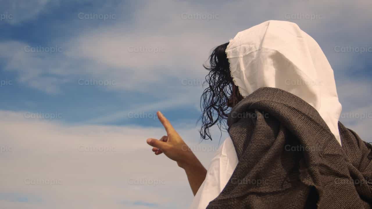 Jesus contempla a paisagem - Vídeos católicos de stock - Foto de Almures Studio