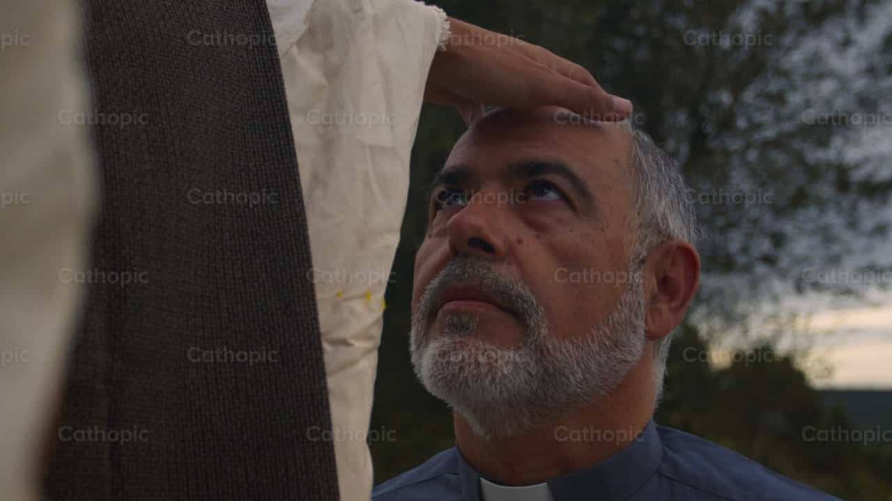 Jesus blesses the priest - Catholic stock videos - Photo by Almures Studio