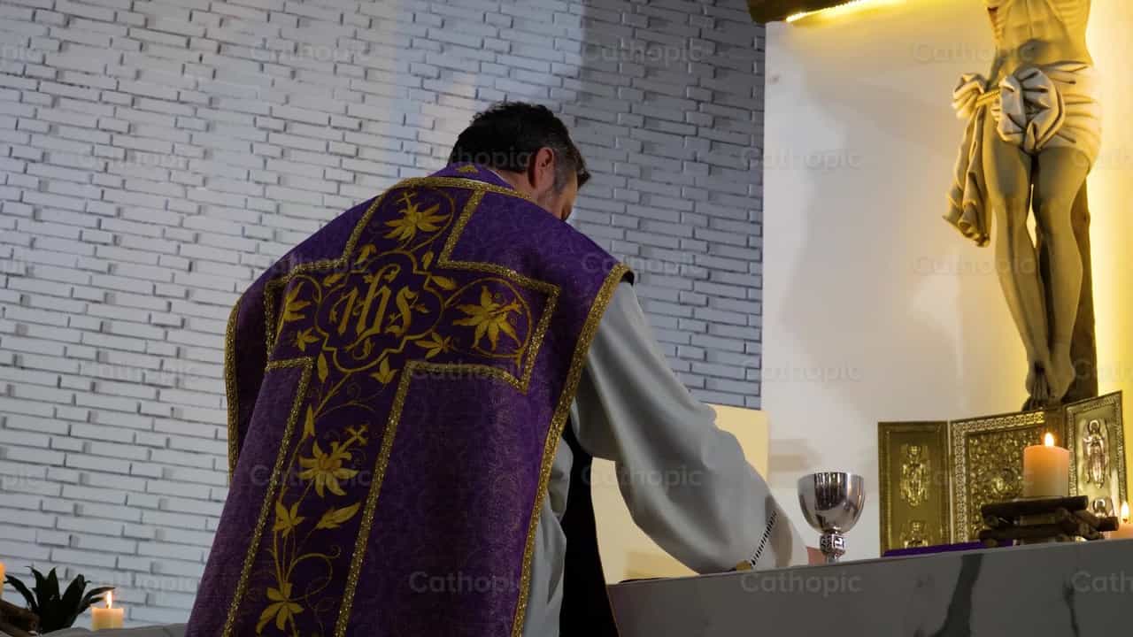 Priest Preparing the Mass - Catholic stock videos