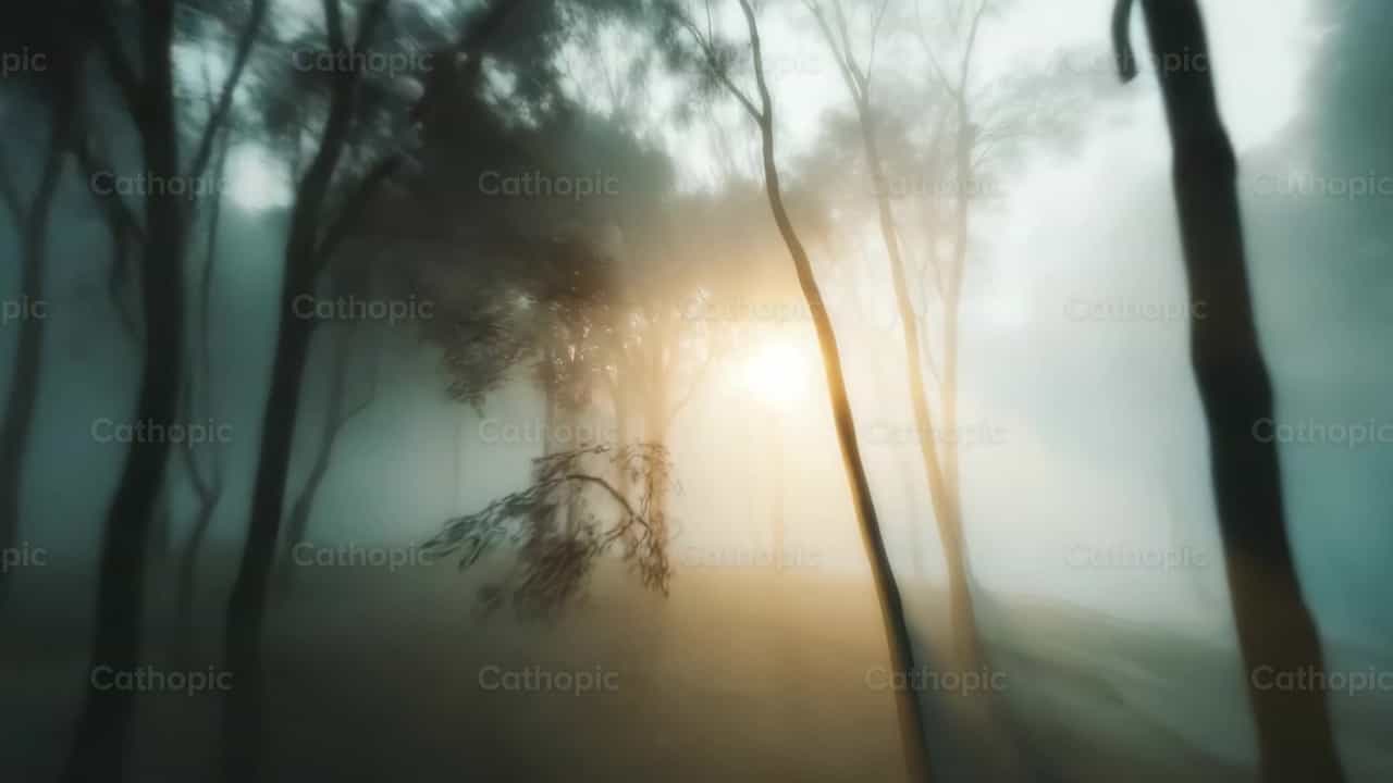Luz na floresta que abre caminho - Vídeos católicos de stock