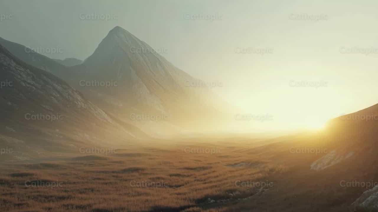 Lever du soleil sur la montagne - Vidéos catholiques de stock - Photo de Diócesis de Córdoba