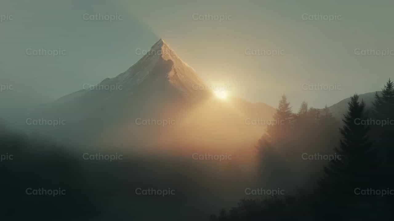Aufgehende Sonne hinter dem Berg - Katholische Stock-Videos - Foto von Diócesis de Córdoba