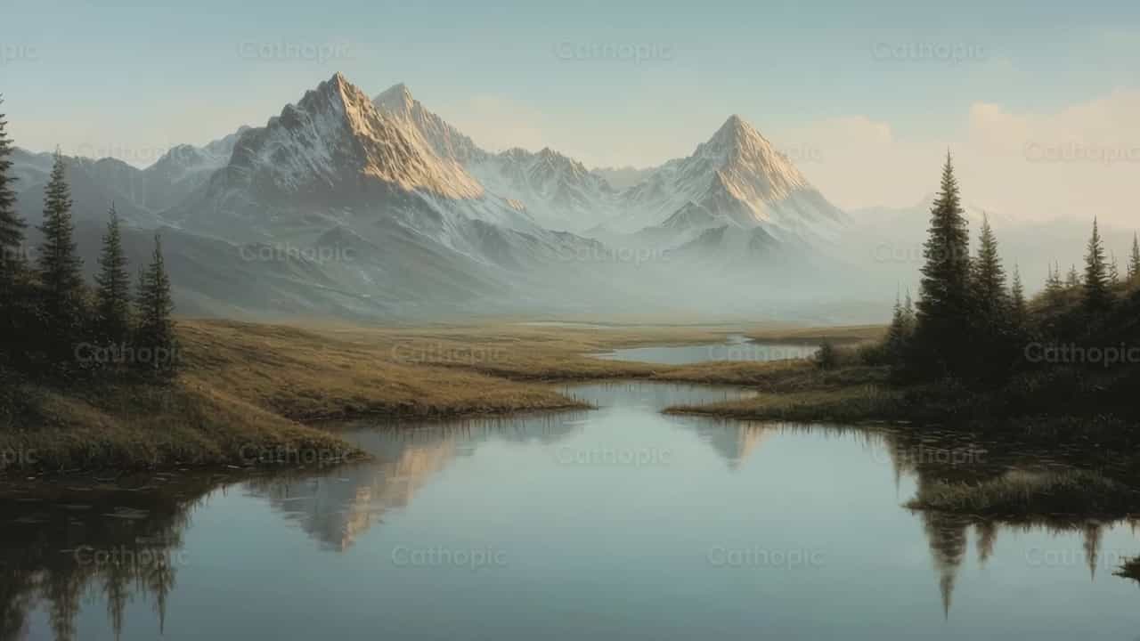 Montaña y Lago: Paz Divina - Banco de vídeos católicos