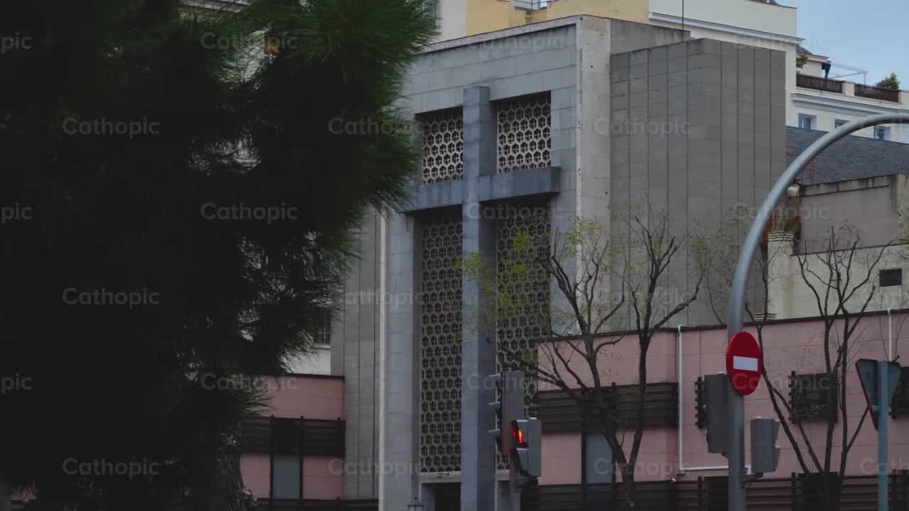 Urban Parish, Shot 4 - Catholic stock videos