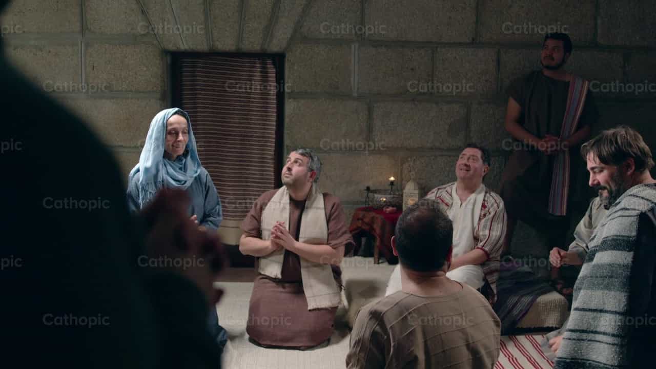 María y los apóstoles en Pentecostés - Banco de vídeos católicos - Fotografía por Cathopic