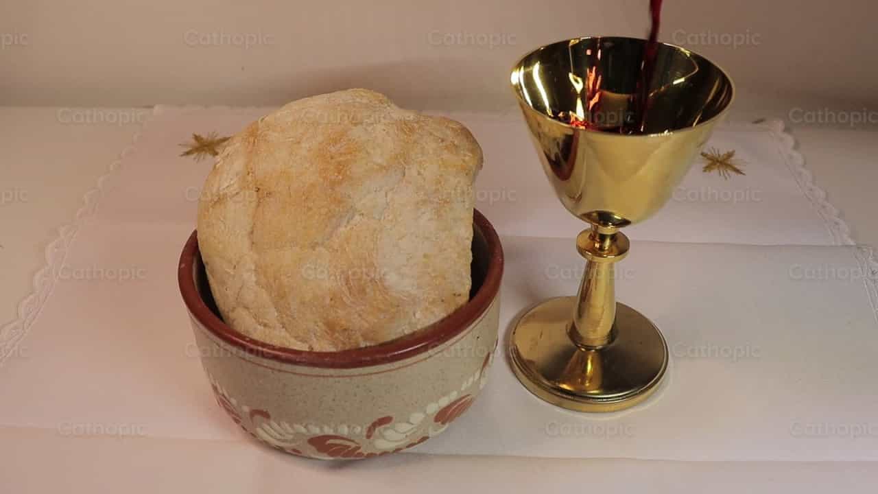 Bread and Wine - Catholic stock videos