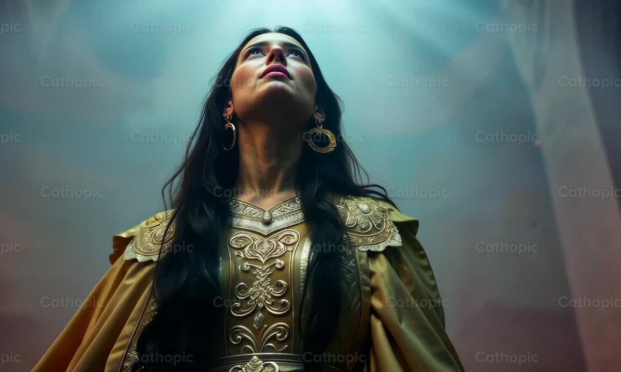 La reine Esther demandant l’aide de Dieu - Vidéos catholiques de stock
