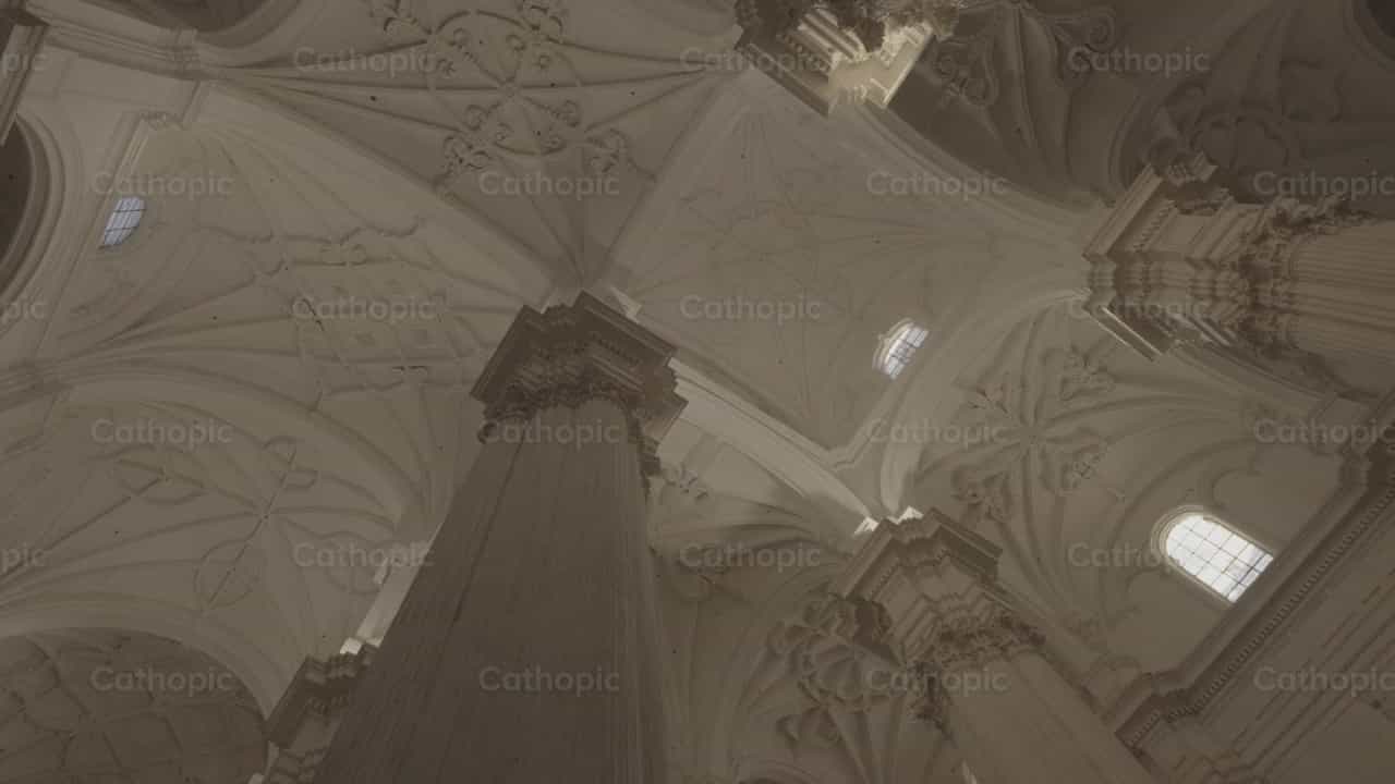 Bóvedas de la Catedral y Columnas - Banco de vídeos católicos