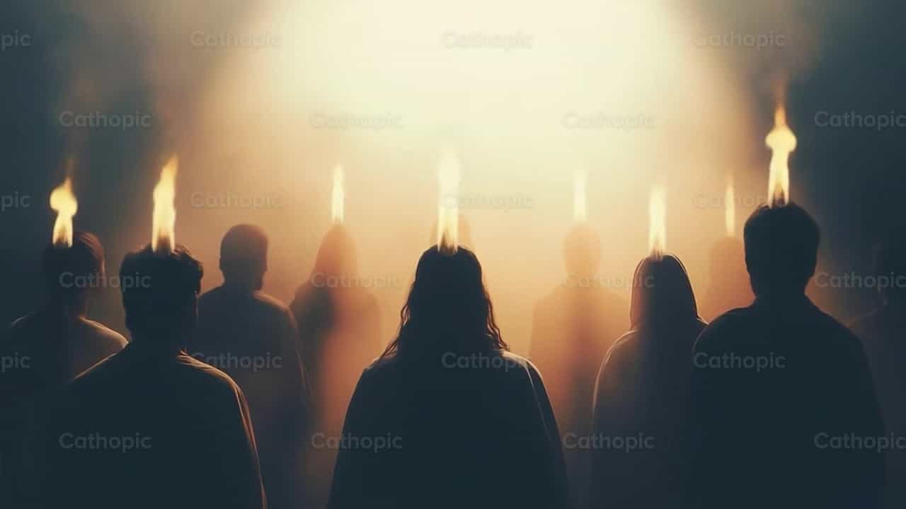 Pentecostes na apoy sa mga alagad - Mga Catholic stock video