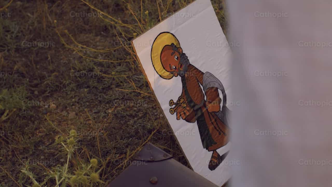 Drawing of Saint Peter the Apostle - Catholic stock videos
