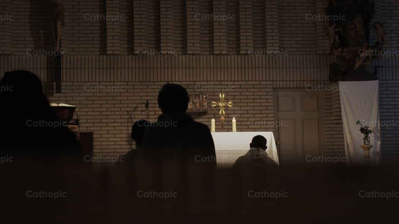 Eucharistic Adoration Verbum Spei Community - Catholic stock videos