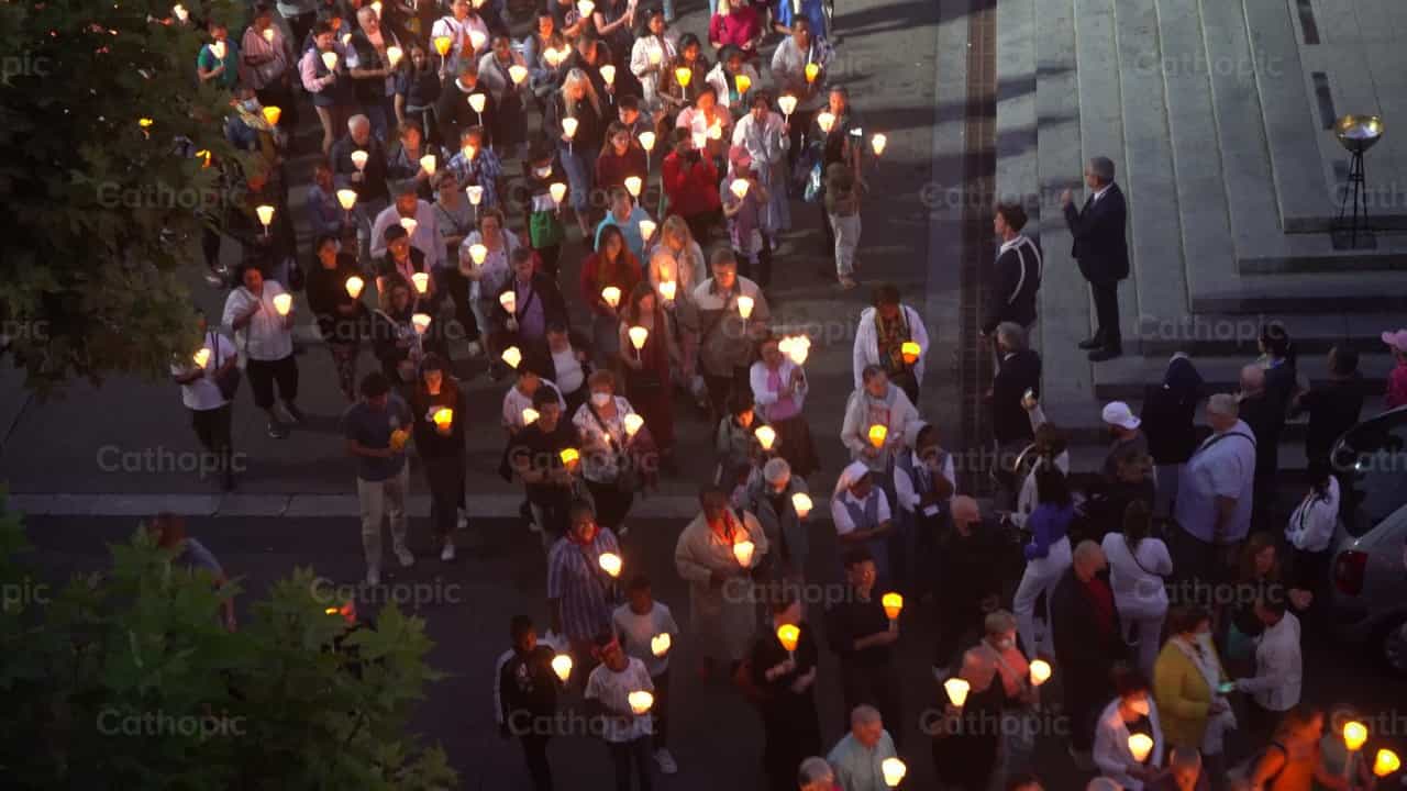 Shrine of Lourdes - Catholic stock videos