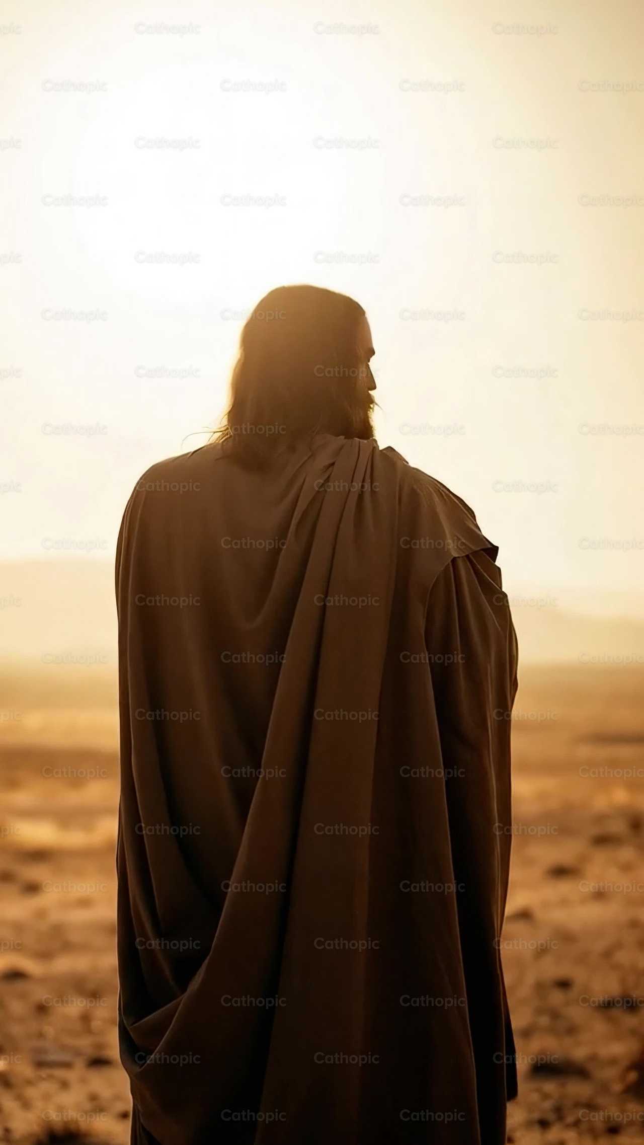 Jezus Christus die in het midden van de woestijn staat - Katholieke stockvideo's - Foto door Diócesis de Córdoba