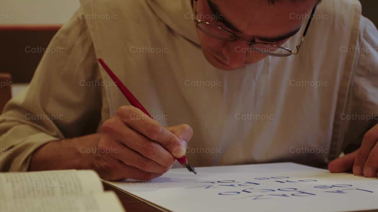 Hermano de Verbum Spei ilustrando - Banco de vídeos católicos