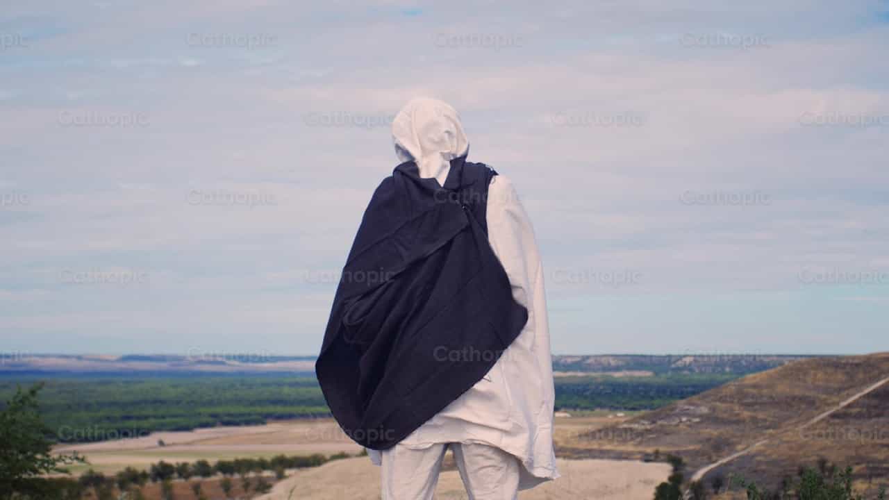 Jesus contempla a paisagem - Vídeos católicos de stock