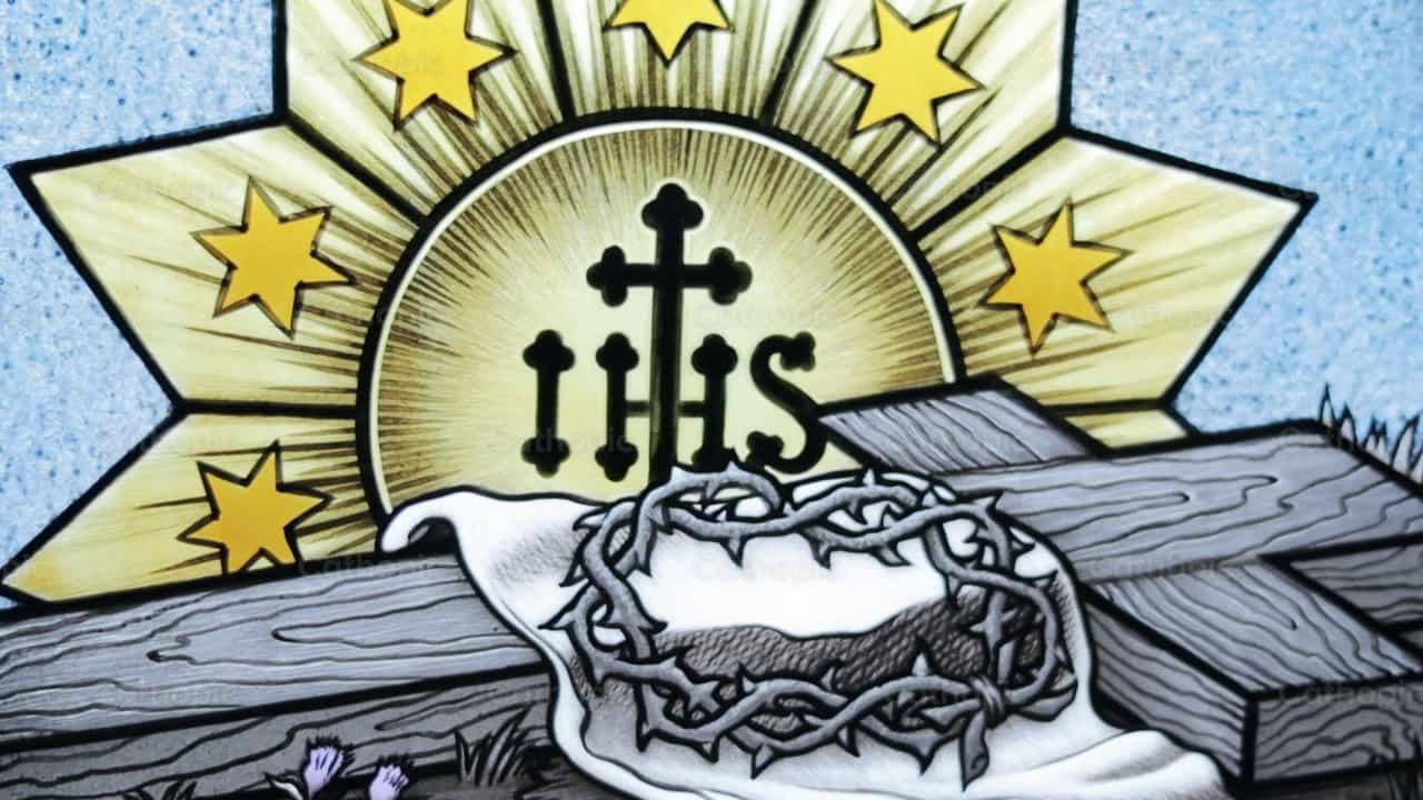 Finestra in vetro colorato - Video stock cattolici