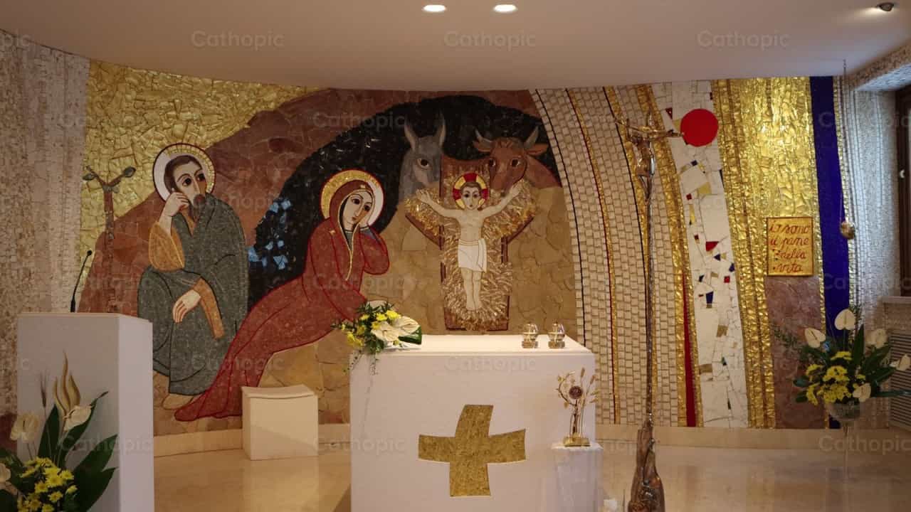 Capilla y Mosaico del Nacimiento de Jesus - Banco de vídeos católicos - Fotografía por Saul Ibarra