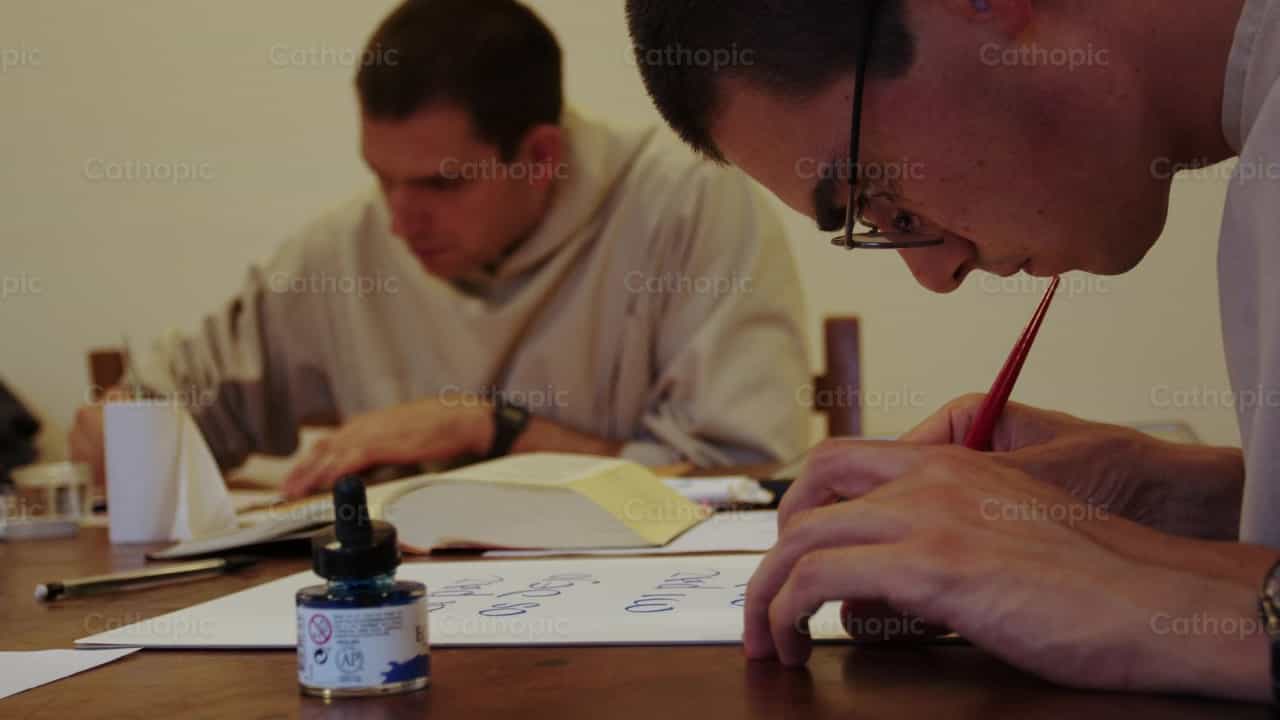 Frères de Verbum Spei illustrant - Vidéos catholiques de stock