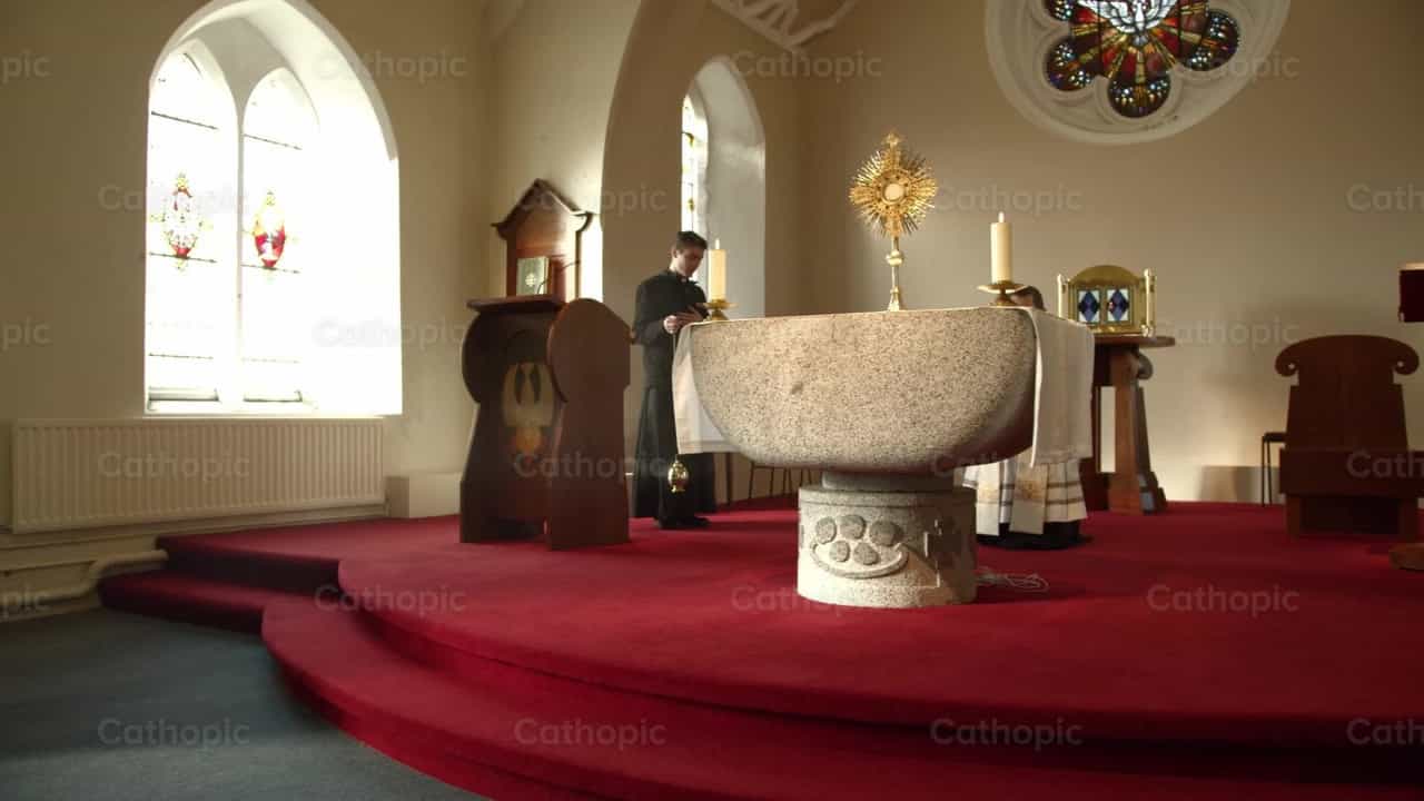 Adoracja Najświętszego Sakramentu - Katolickie filmy stockowe