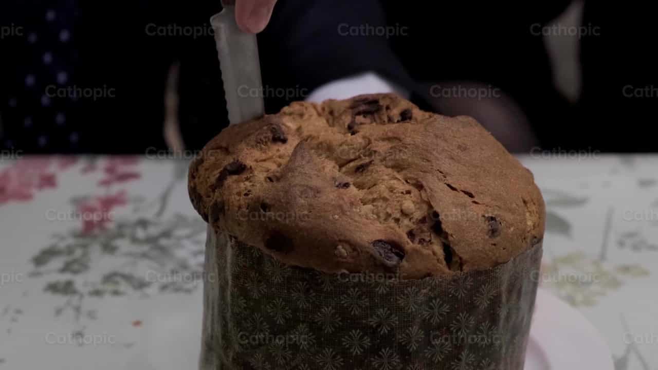 Sobremesa do jantar de Natal - Vídeos católicos de stock