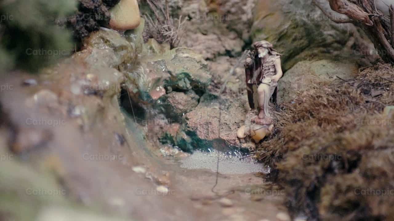 Pescador en el Nacimiento de Jesus - Banco de vídeos católicos - Fotografía por Lupe Belmonte