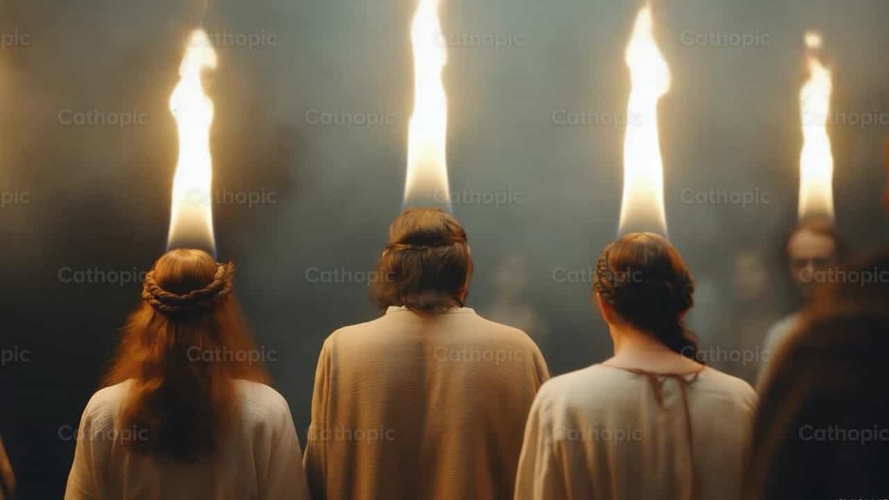 Pentecostés y fuego del Espíritu Santo - Banco de vídeos católicos