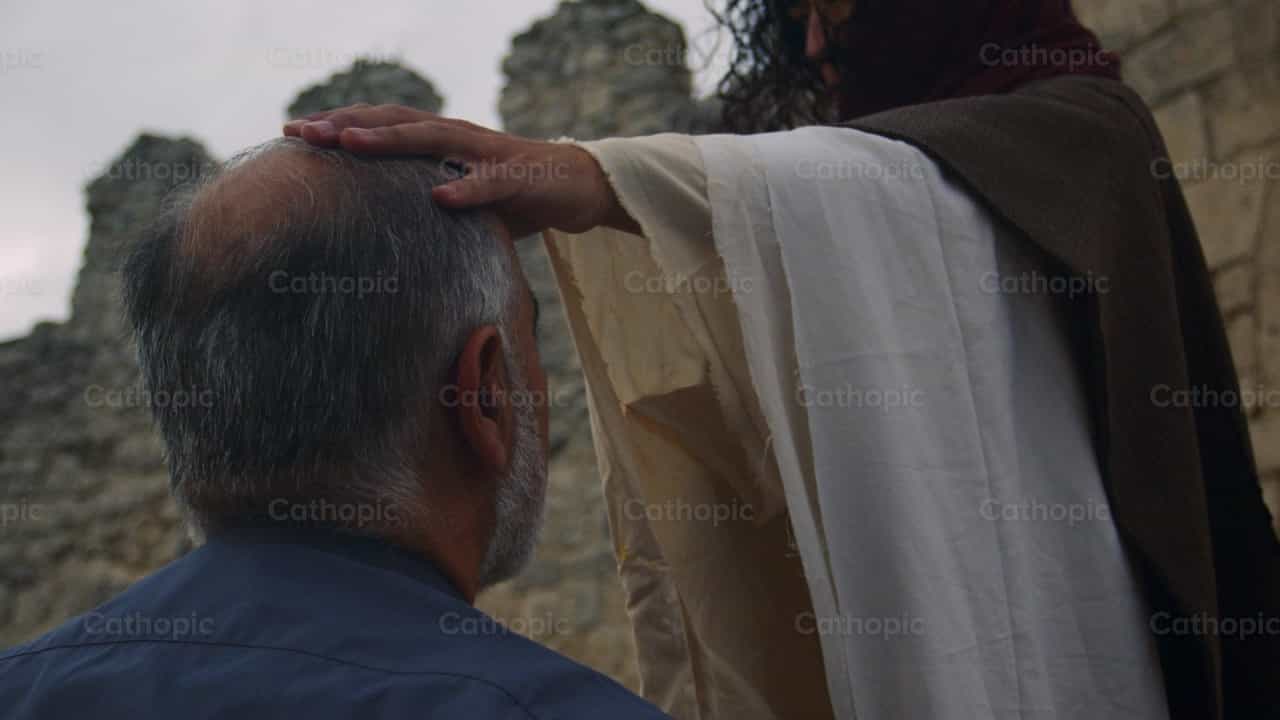 Jesus blesses the Priest - Catholic stock videos - Photo by Almures Studio