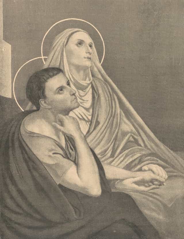 Santa Monica e suo figlio, sant’Agostino - Immagini stock cattoliche - Foto di Restored Christian Art