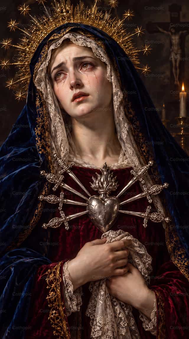 Notre-Dame des Douleurs - Images catholiques de stock
