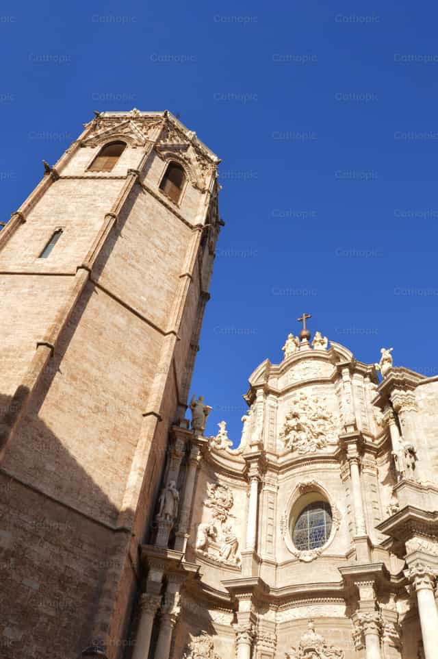 Valencia Cathedral, architectural beauty. - Catholic stock images