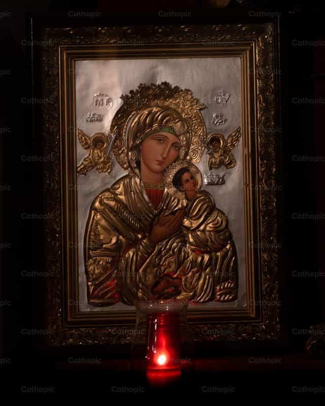 Icon Our Lady of Perpetual Help - Catholic stock images