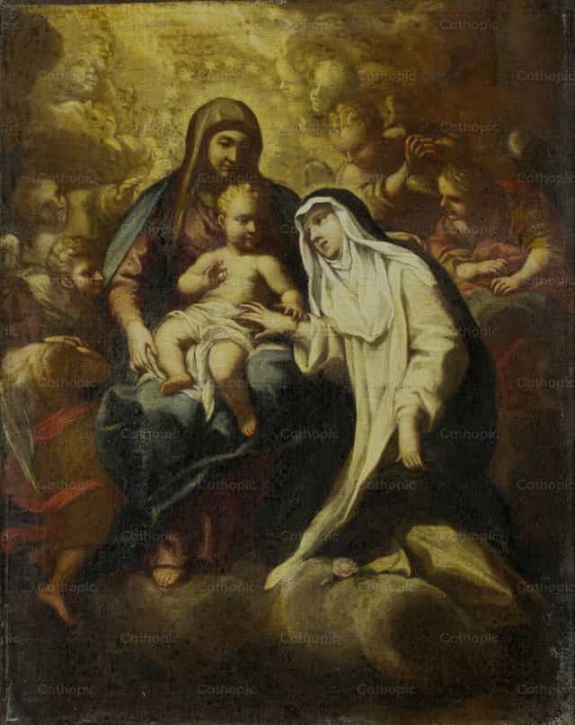 O matrimônio místico de Santa Rosa de Lima - Imagens católicas de stock - Foto de Restored Christian Art
