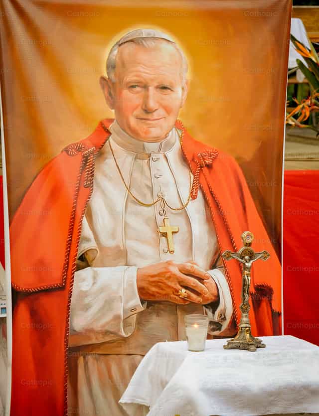 Heilige Johannes Paulus II - Katholieke stockfoto's
