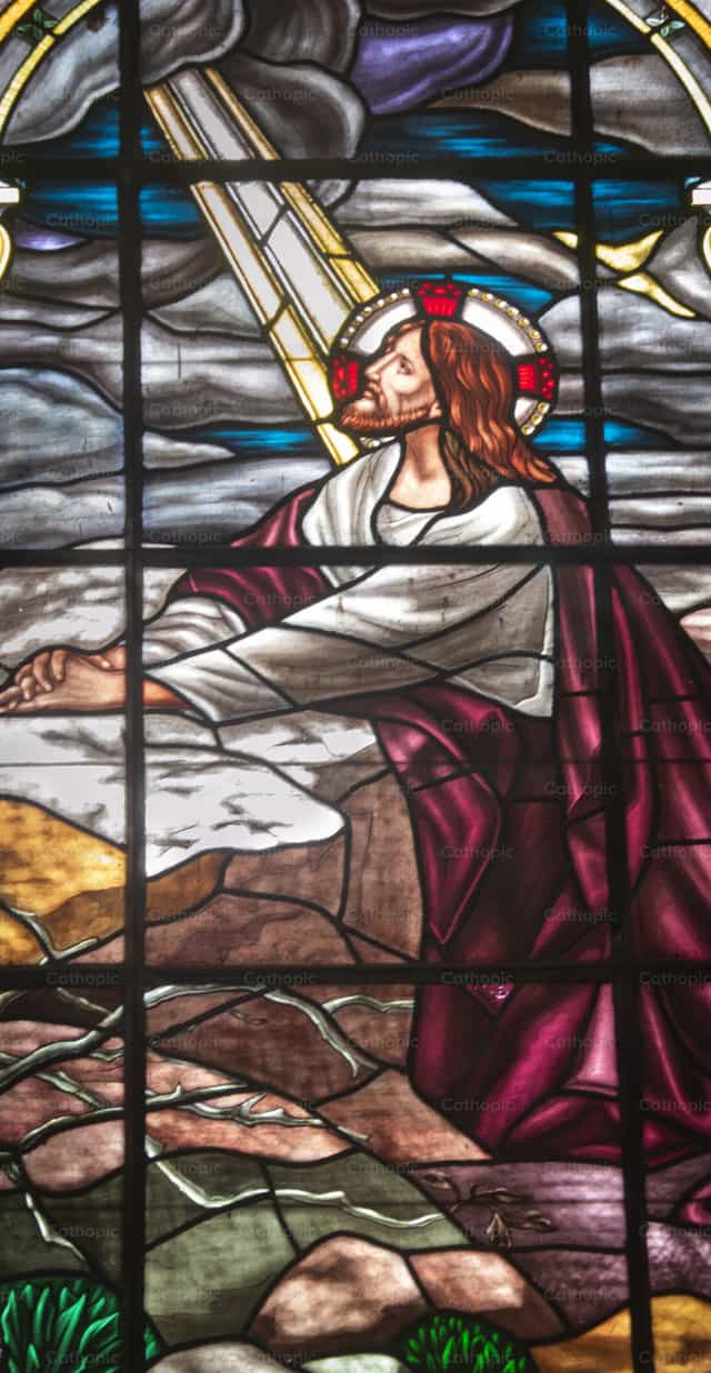Gebet Jesu im Garten - Katholische Stockfotos