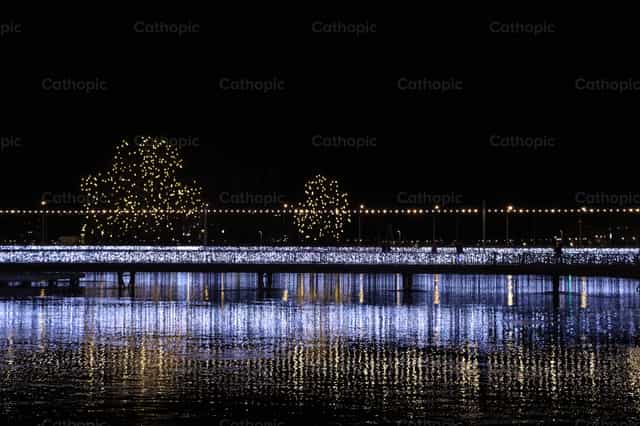Christmas Lights - Catholic stock images - Photo by Saul Ibarra