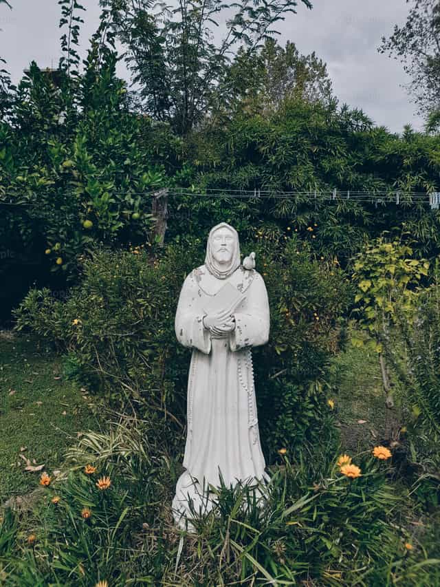 St. Francis Assisi Statue in Argentina - Catholic stock images