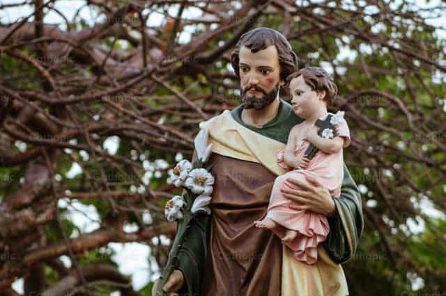 Saint Joseph le Gardien - Images catholiques de stock