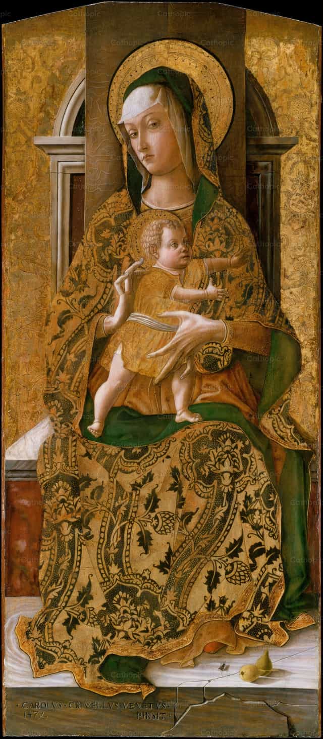 Madonna and Child Enthroned - Catholic stock images