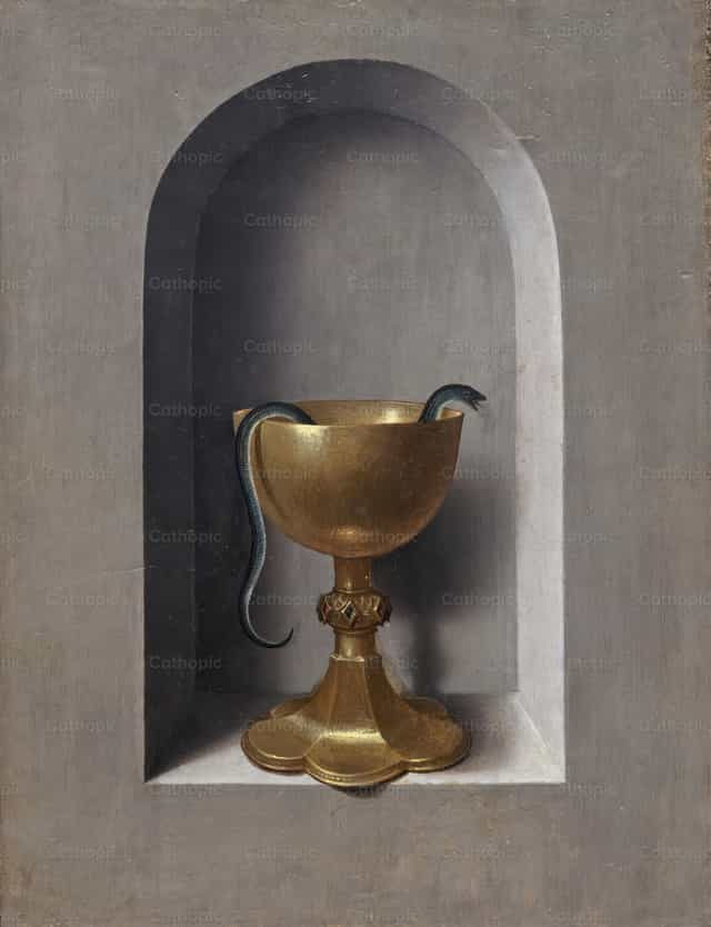 Cálice de São João Evangelista - Imagens católicas de stock