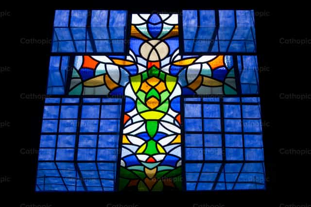 Mosaico da Cruz - Imagens católicas de stock