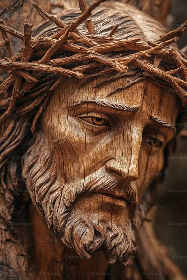 Talla del rostro de Cristo - Banco de imágenes católicas