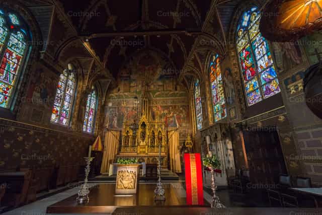 Parish Interior - Catholic stock images