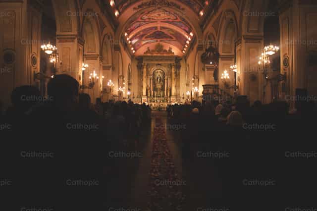 Candlelight Mass - Catholic stock images