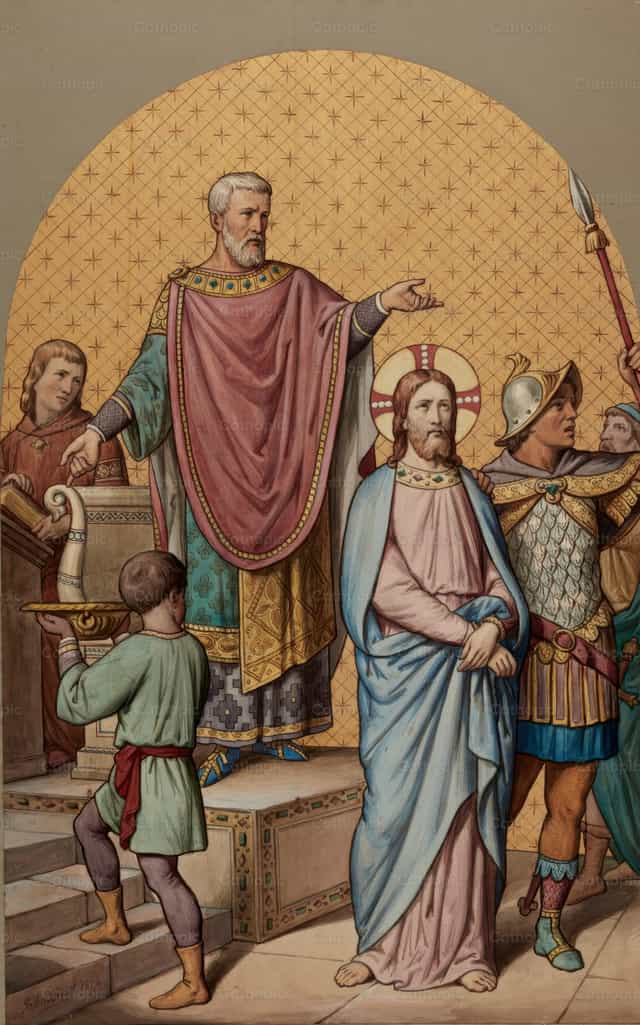 Jezus zostaje skazany na śmierć - Katolickie zdjęcia stockowe - Zdjęcie: Restored Christian Art